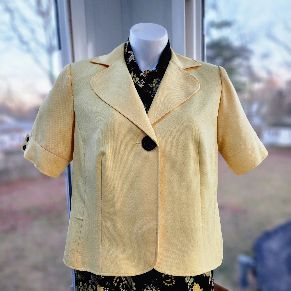 Studio 1 Black Yellow Paisley Sleeveless Dress & Short Sleeve Jacket 2 Piece Set - Picture 9 of 16